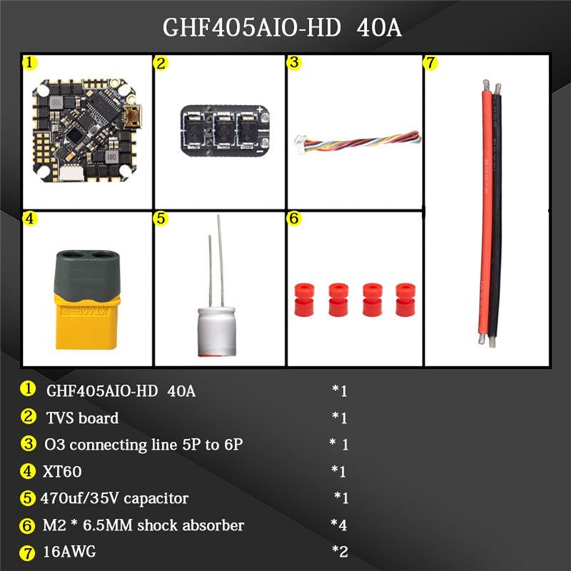 Fpv Drone Flight Controller - ABTI-GHF405AIO-HD 40A AIO Flugsteuerung F405 F4